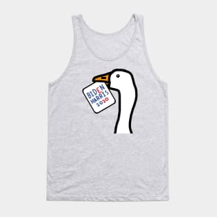 Portrait of a Goose with Stolen Biden Harris Sign Tank Top